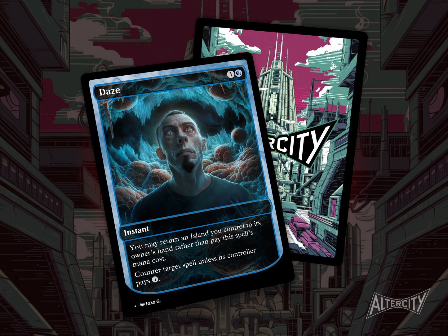 High-resolution Magic proxy of Daze for tempo control in Commander decks.