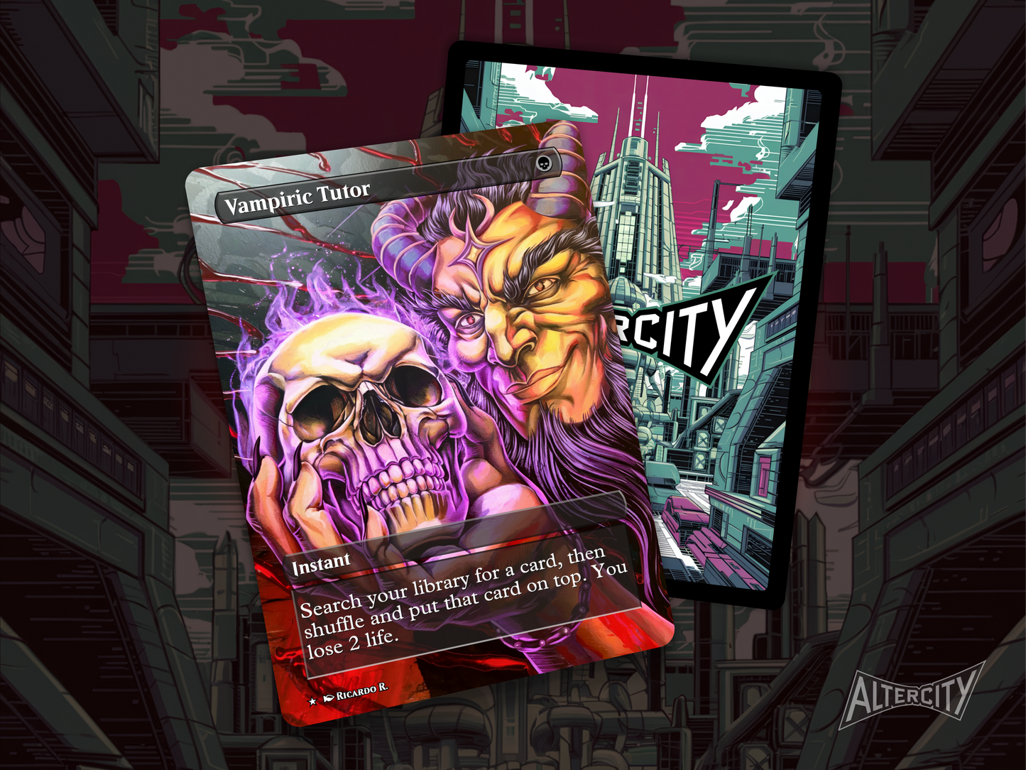 Vampiric Tutor (v2) - MTG Custom Cards, Commander alternate art - Magic MTG Alters Full Art