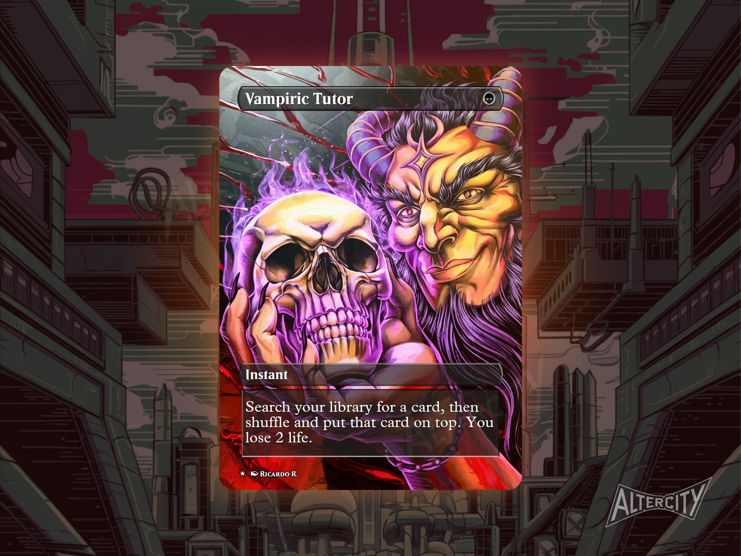 Vampiric Tutor (v2) - MTG Custom Cards, Commander alternate art - Magic MTG Alters Full Art