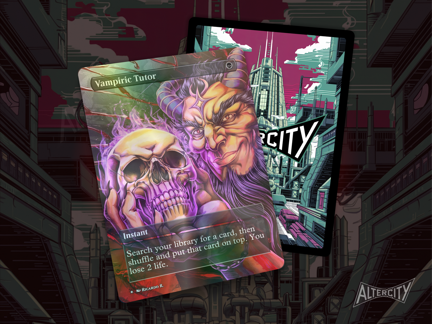Vampiric Tutor (v2) - MTG Custom Cards, Commander alternate art - Magic MTG Alters Full Art