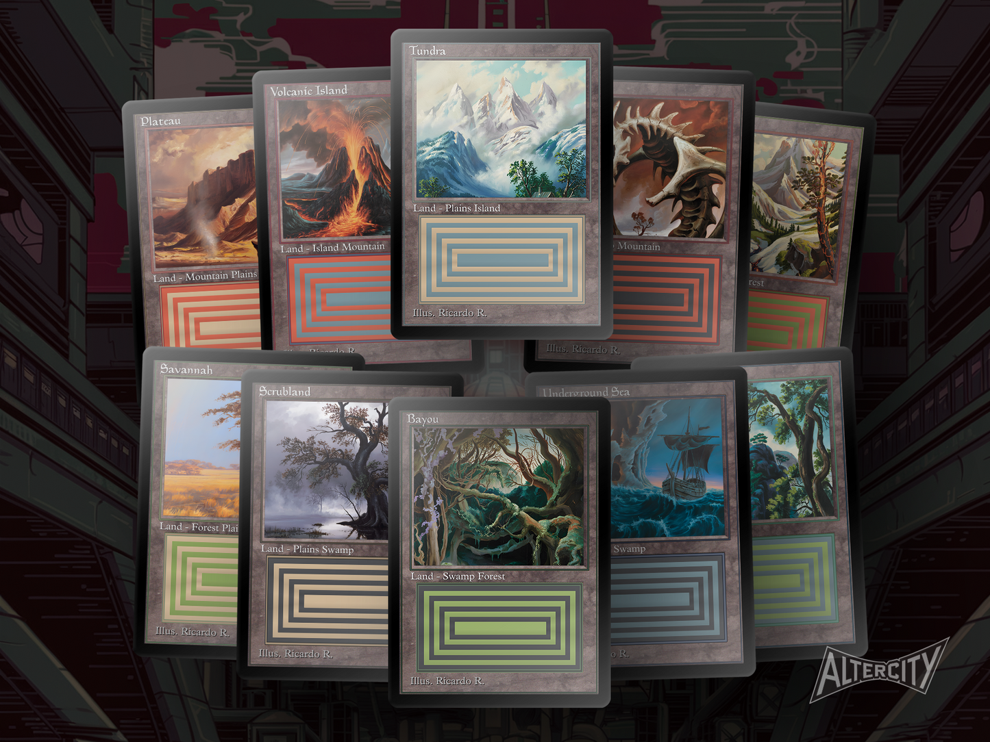 Dual Lands Bundle (v3) - MTG Custom Cards, Commander, Edh and Cedh High Quality Altered Proxies - Old School Retro Frame (63mmx88mm)