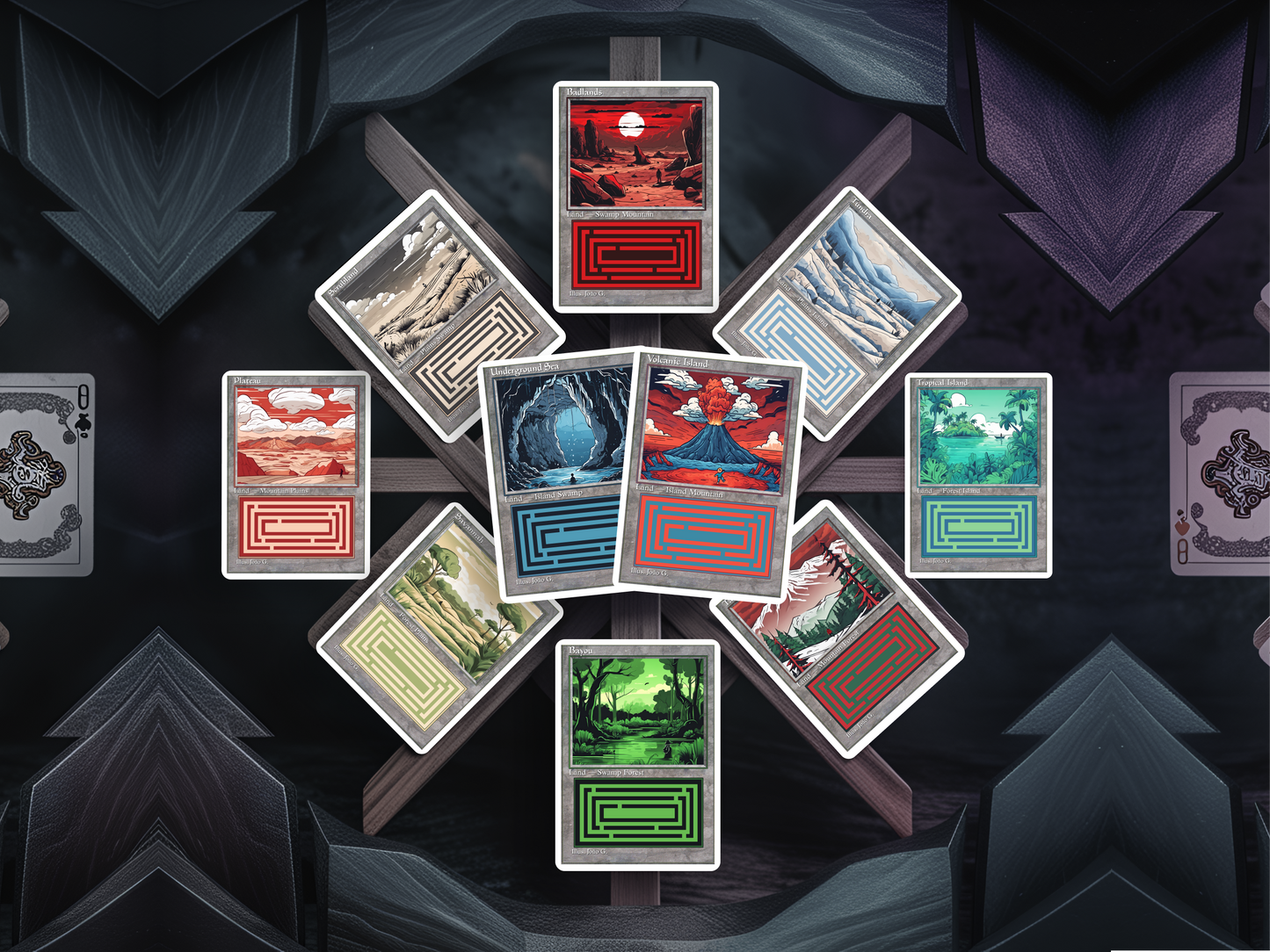 Dual Lands Bundle (v1) - MTG Custom Cards, Commander, Edh and Cedh High Quality Altered Proxies - Old School Retro Frame (63mmx88mm)