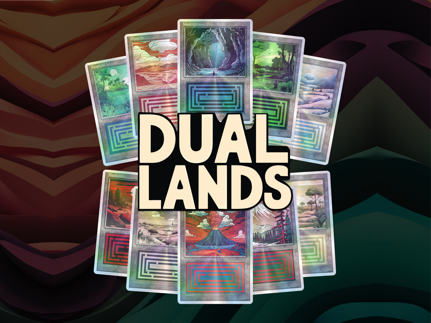 Dual Lands Bundle (v1) - MTG Custom Cards, Commander, Edh and Cedh High Quality Altered Proxies - Old School Retro Frame (63mmx88mm)