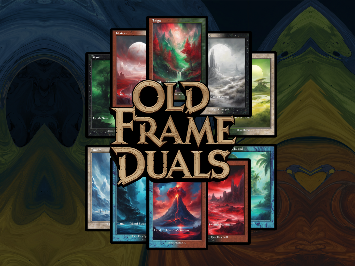 Dual Lands Bundle (v2) - MTG Custom Cards, Commander, Edh and Cedh High Quality Altered Proxies - Old School Retro Frame (63mmx88mm)