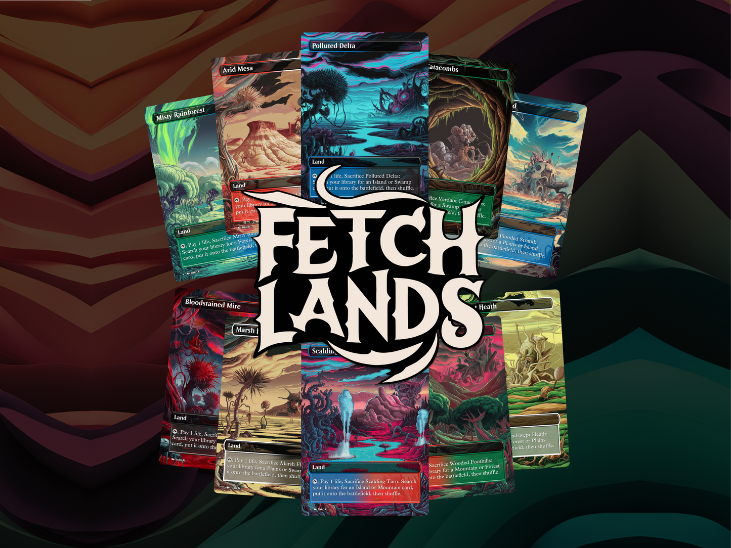 Fetch Lands Bundle (v1) - MTG Custom Cards, Commander, Edh and Cedh High Quality Altered Cards - Full Art Alters