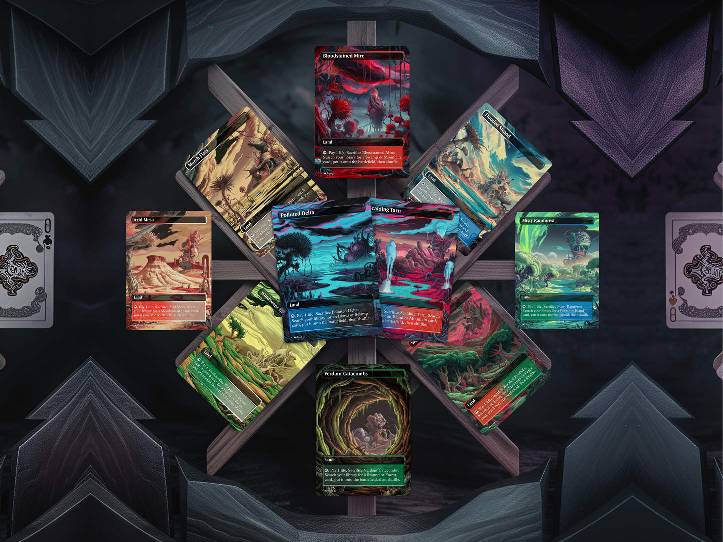 Fetch Lands Bundle (v1) - MTG Custom Cards, Commander, Edh and Cedh High Quality Altered Cards - Full Art Alters