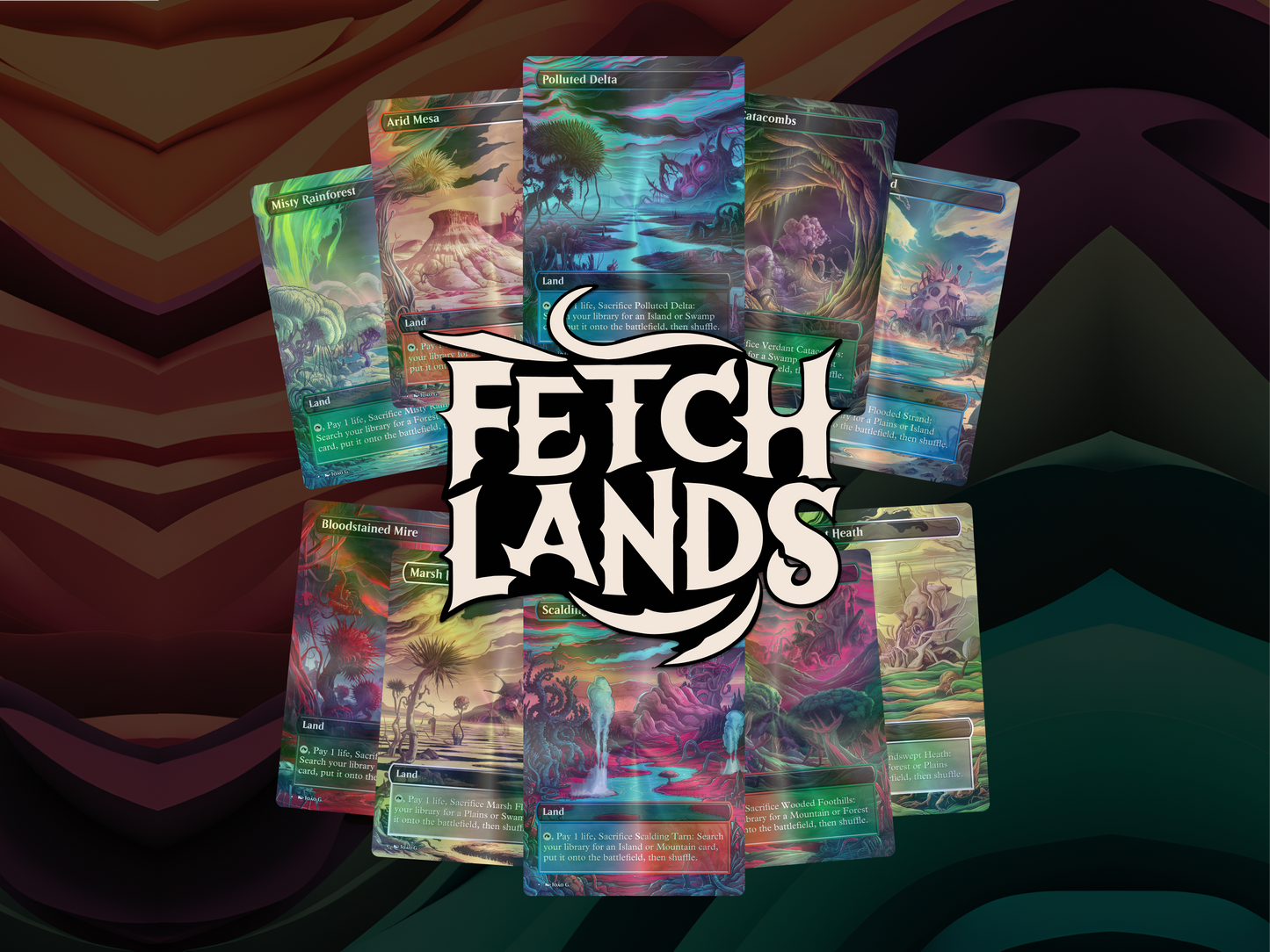 Fetch Lands Bundle (v1) - MTG Custom Cards, Commander, Edh and Cedh High Quality Altered Cards - Full Art Alters