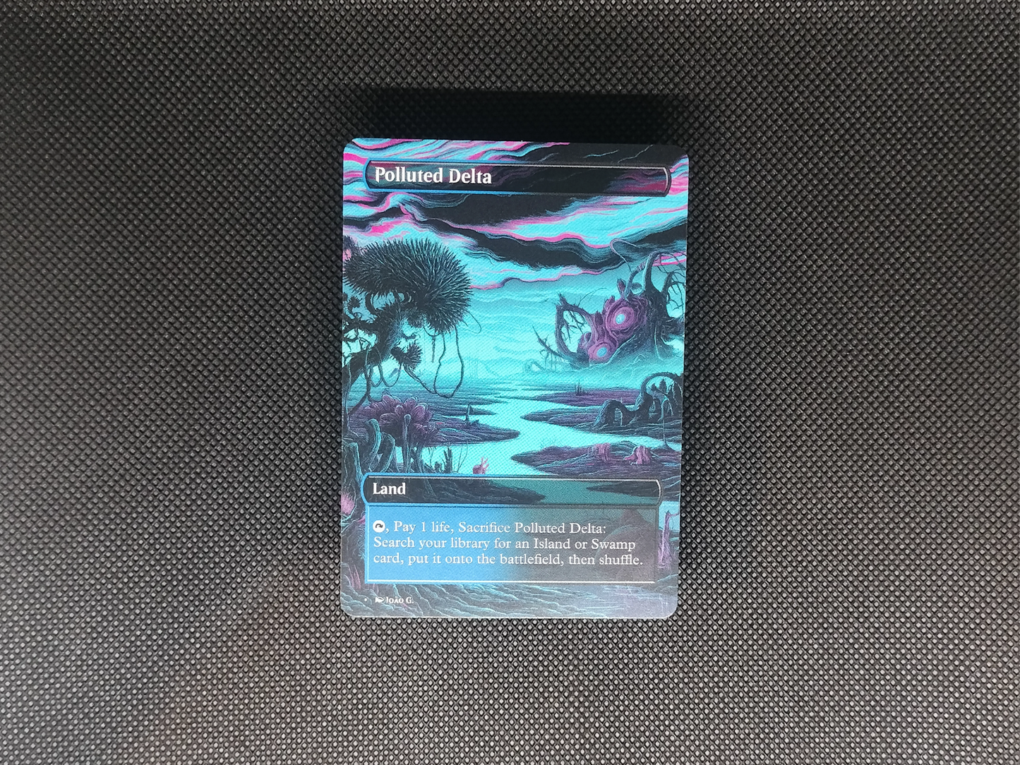Polluted Delta (v1) - Full Art Fetch Land Alter - Mtg Custom Cards, Commander, Edh and cEDH High Quality Altered Proxies