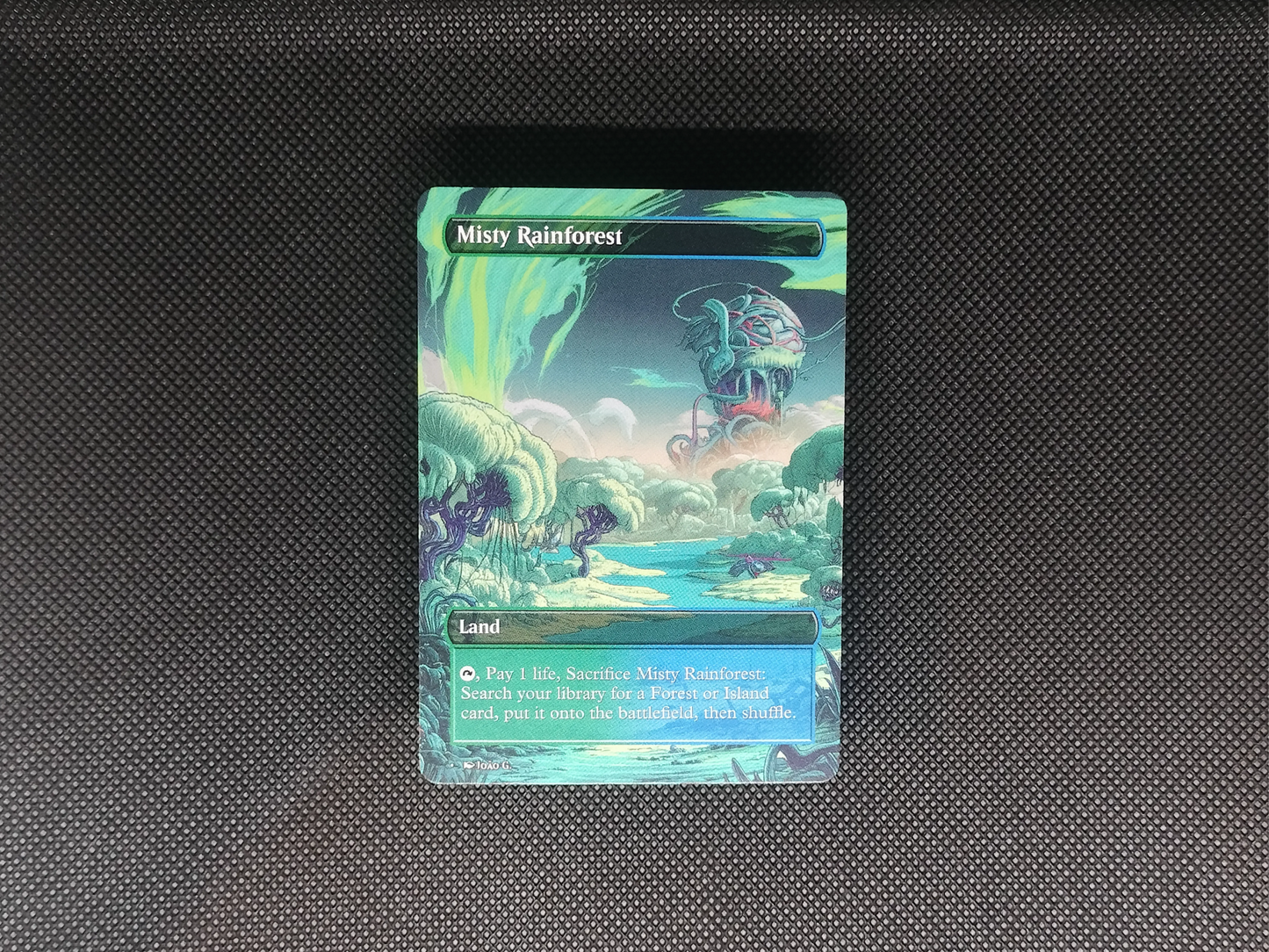 Misty Rainforest (v1) - Full Art Fetch Land Alter - Mtg Custom Cards, Commander, Edh and cEDH High Quality Altered Proxies