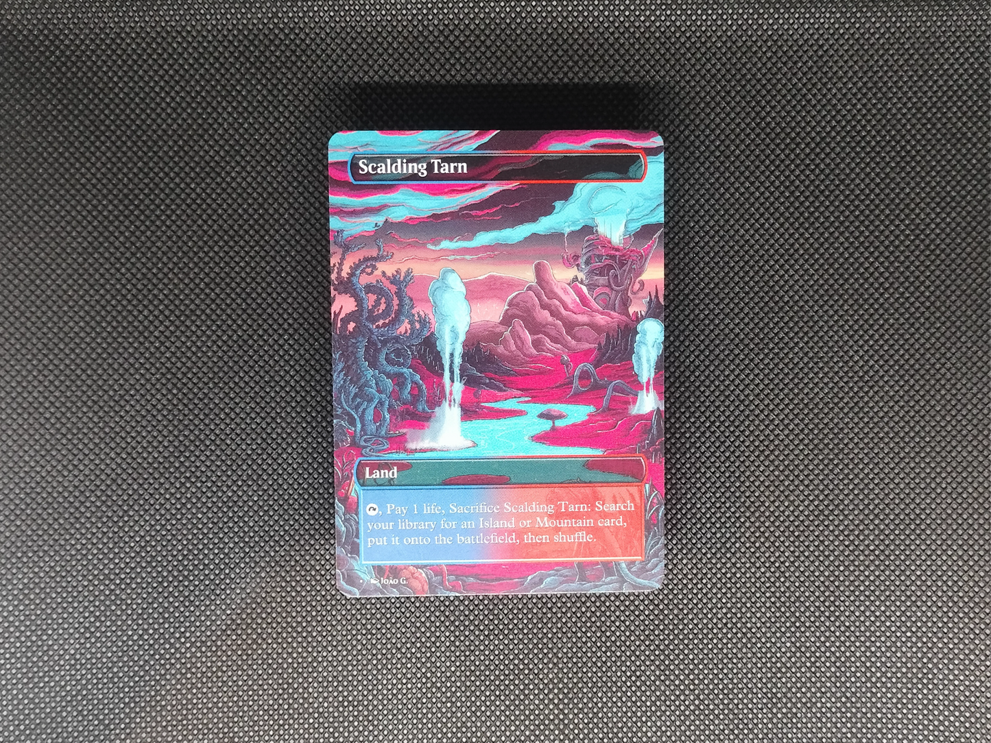 Scalding Tarn (v1) - Full Art Fetch Land Alter - Mtg Custom Cards, Commander, Edh and cEDH High Quality Altered Card