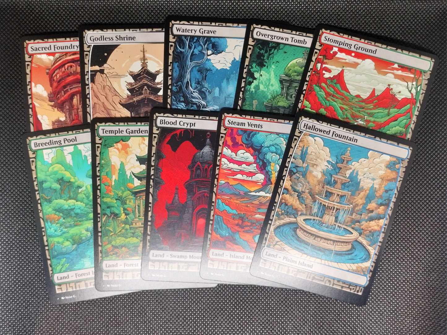 Shock Lands Bundle (v1) - MTG Custom Cards, Commander, Edh and Cedh High Quality Altered Cards - Full Art Alters