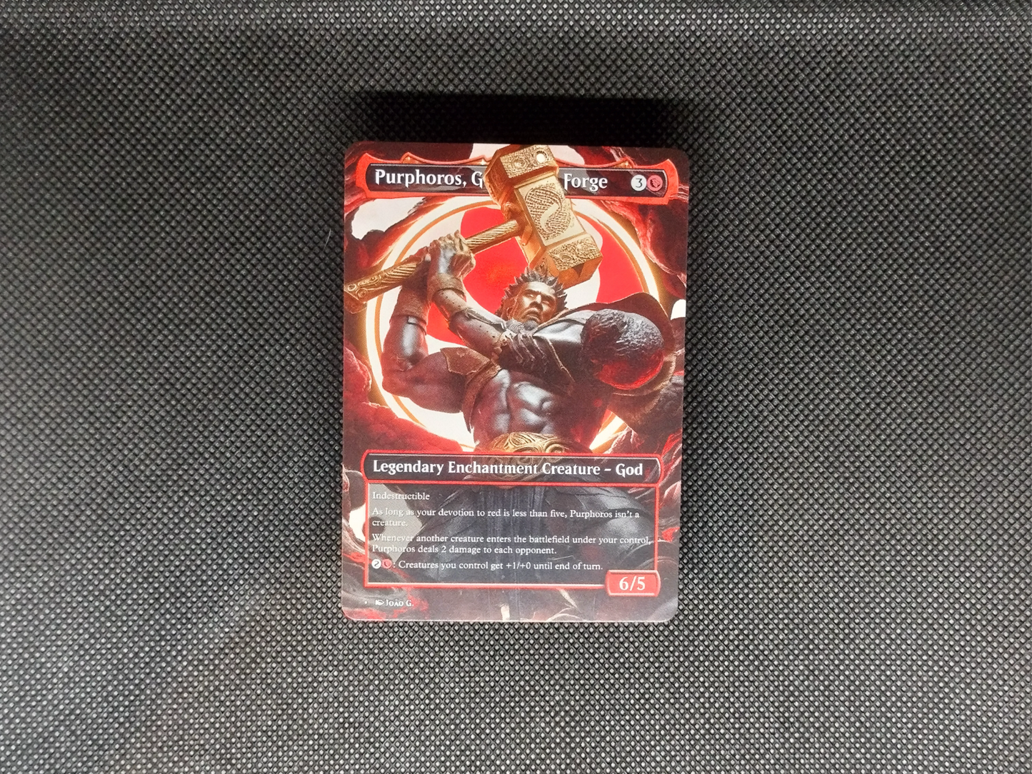 Purphoros, God of the Forge (v1) - Full Art Borderless Alter - MTG Custom Cards, Commander, Edh and Cedh High Quality Altered Proxies