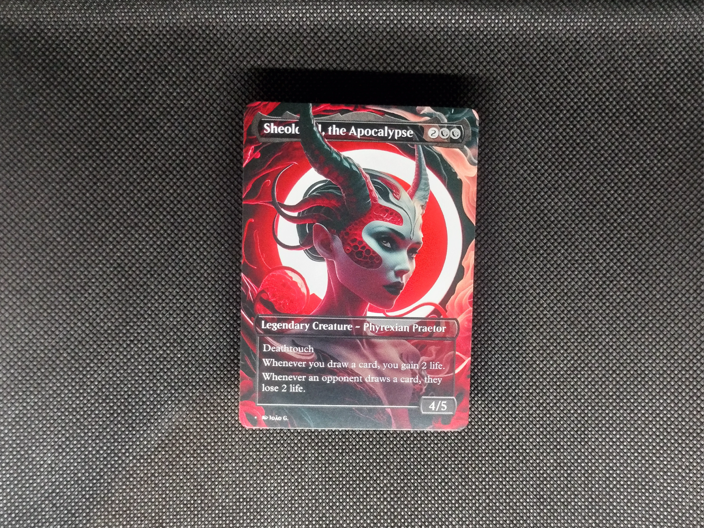 Sheoldred, the Apocalypse (v1) - Full Art Borderless Alter - MTG Custom Cards, Commander, Edh and Cedh High Quality Alters
