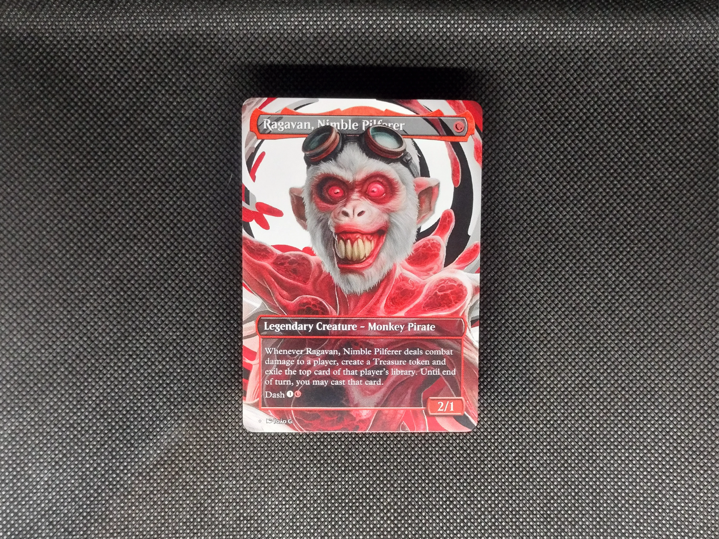Ragavan, Nimble Pilferer (v1) - Full Art Borderless Alter - MTG Custom Cards, Commander, Edh and Cedh High Quality Altered Proxies