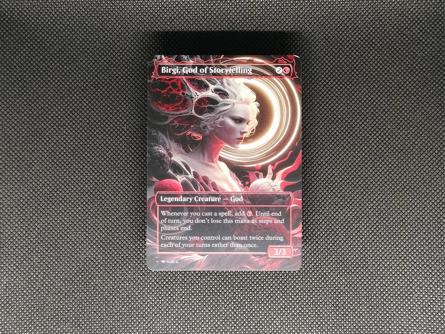 Birgi, God of Storytelling - Full Art Borderless Alter - MTG Custom Cards, Commander, Edh and Cedh High Quality Alters