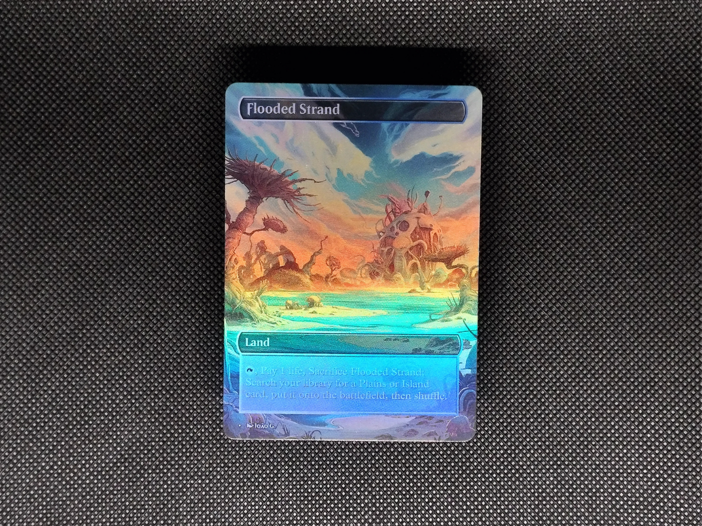 Flooded Strand (v1) - Full Art Fetch Land Alter - Mtg Custom Cards, Commander, Edh and cEDH High Quality Altered Proxies
