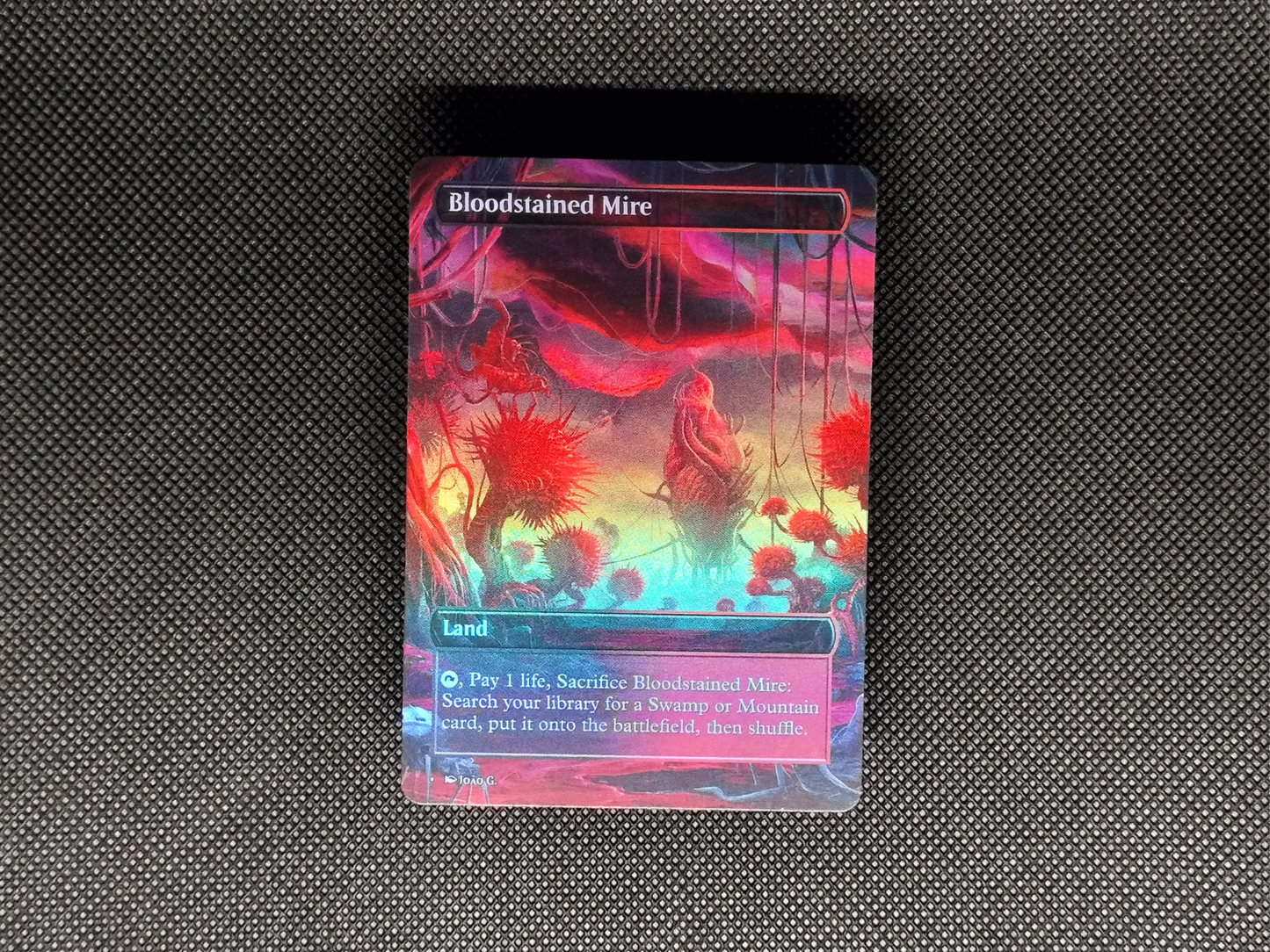 Bloodstained Mire (v1) - Full Art Fetch Land Alter - Mtg Custom Cards, Commander, Edh and cEDH High Quality Altered Proxies