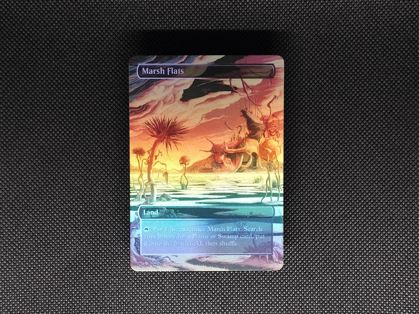 Marsh Flats (v1) - Full Art Fetch Land Alter - Mtg Custom Cards, Commander, Edh and cEDH High Quality Altered Proxies