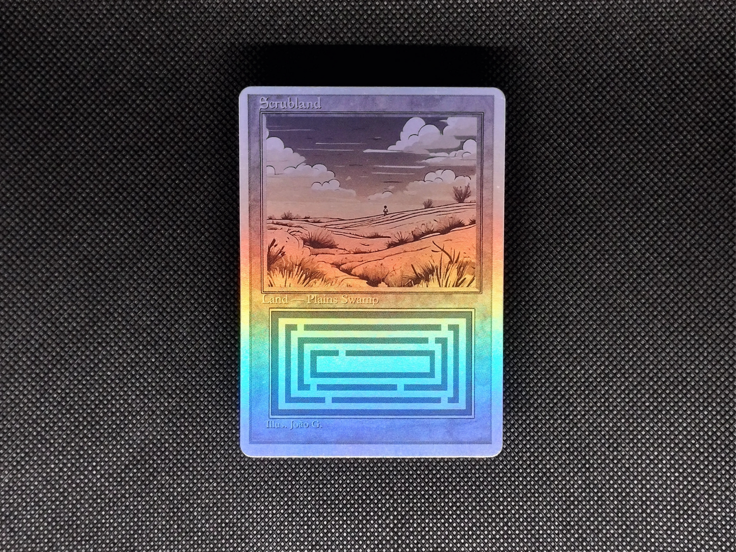 Scrubland (v1) - Dual Land Old School Retro Frame Alter - Mtg Custom Cards, Commander, Edh and cEDH High Quality Altered Proxies
