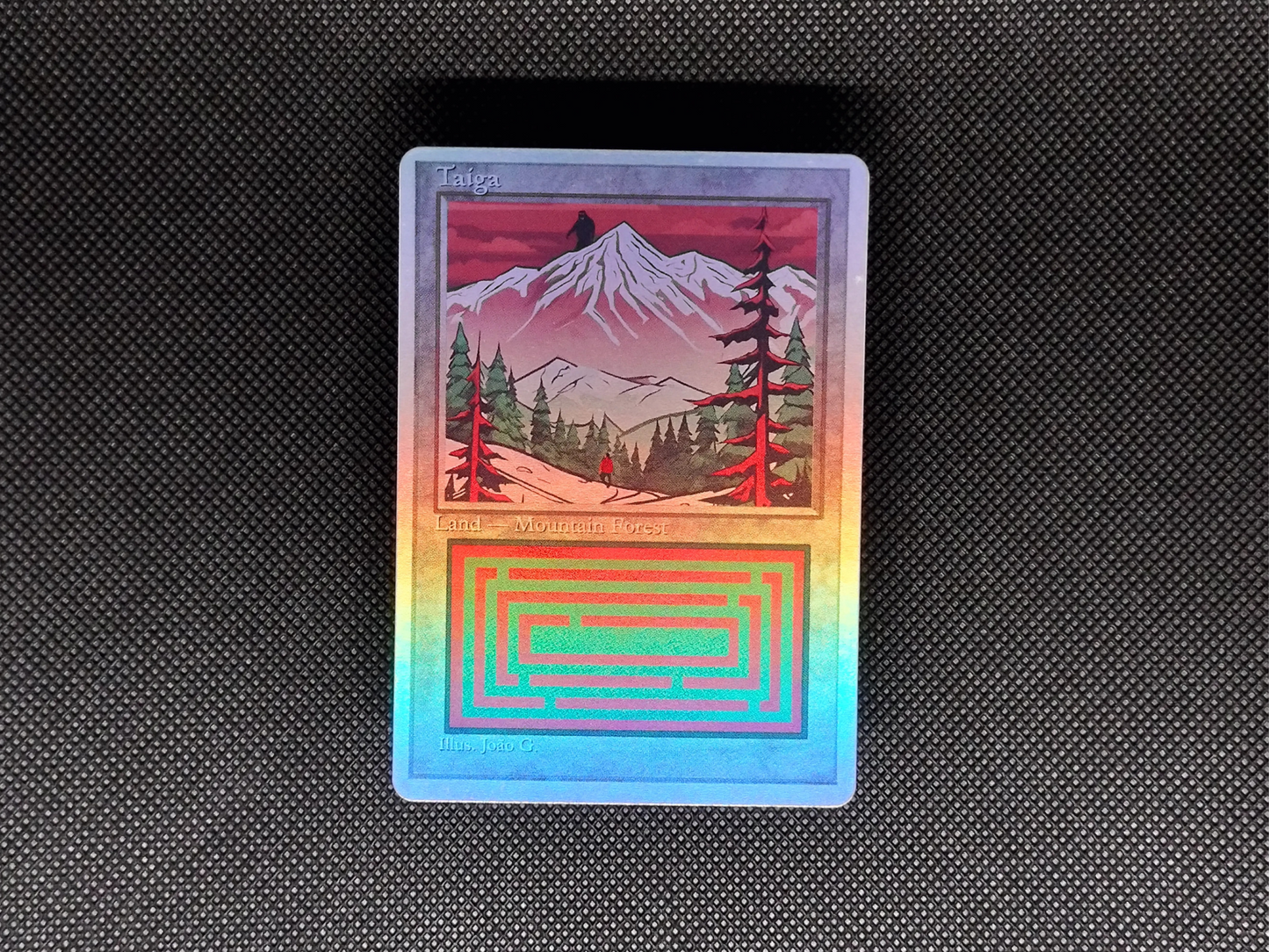 Taiga (v1) - Dual Land Old School Retro Frame Alter - Mtg Custom Cards, Commander, Edh and cEDH High Quality Altered Cards