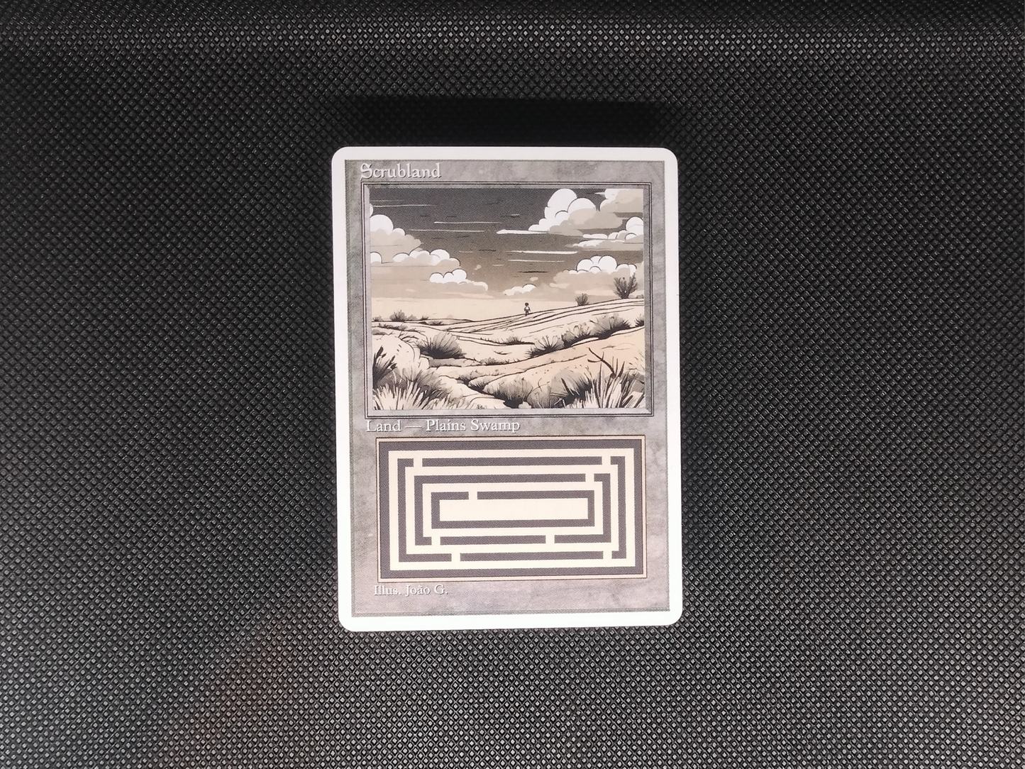 Scrubland (v1) - Dual Land Old School Retro Frame Alter - Mtg Custom Cards, Commander, Edh and cEDH High Quality Altered Proxies