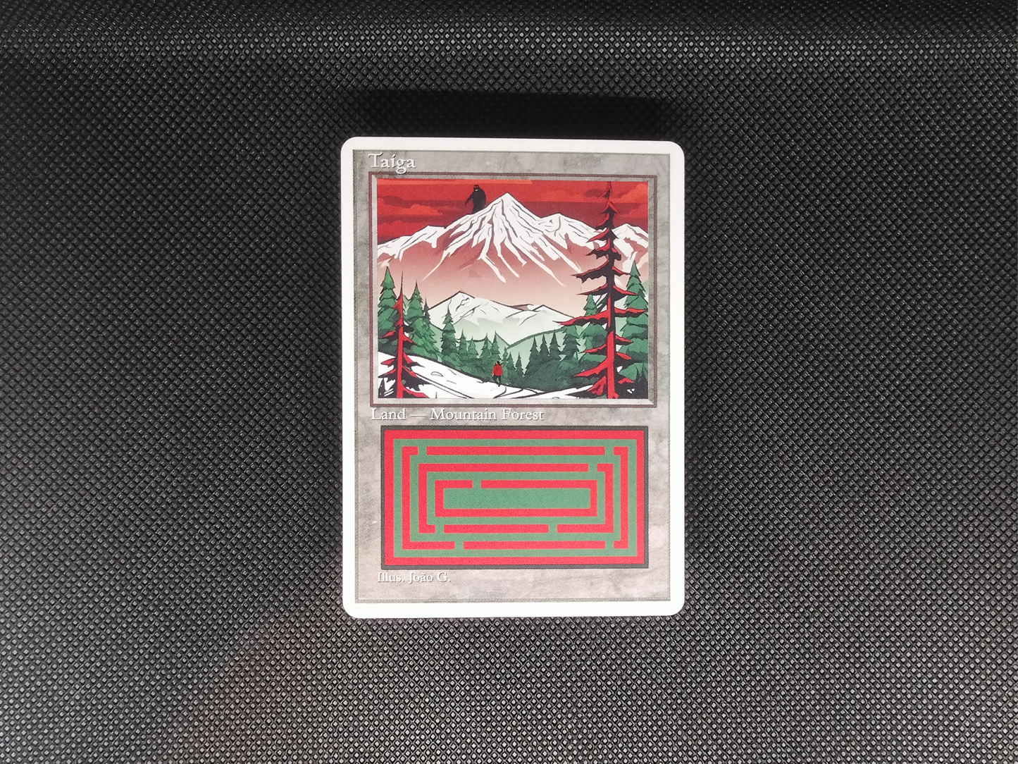 Taiga (v1) - Dual Land Old School Retro Frame Alter - Mtg Custom Cards, Commander, Edh and cEDH High Quality Altered Cards