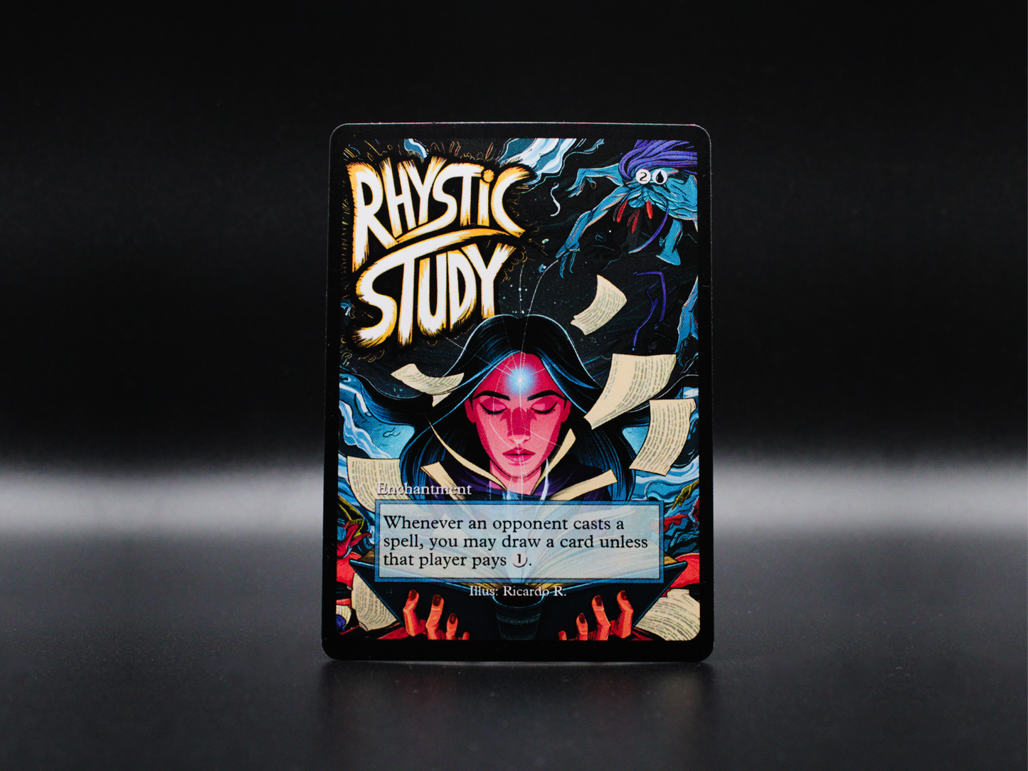 Rhystic Study (v2) - MTG Custom Cards, Commander alternate art - Magic MTG Alters Full Art