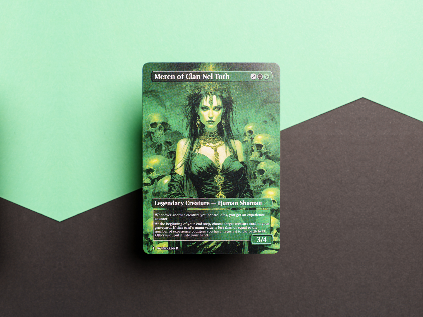 Meren of Clan Nel Toth - Full Art Borderless - MTG Custom Cards, Commander, Edh and Cedh High Quality Altered Proxies