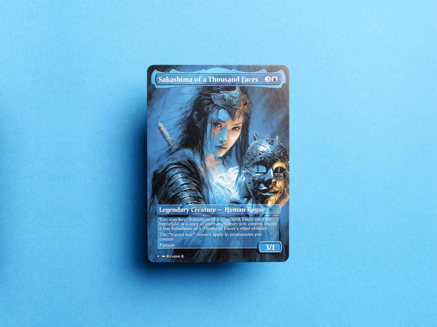 Sakashima of a Thousand Faces (v2) - Full Art Borderless Alter - MTG Custom Cards, Commander, Edh and Cedh High Quality Altered Proxies