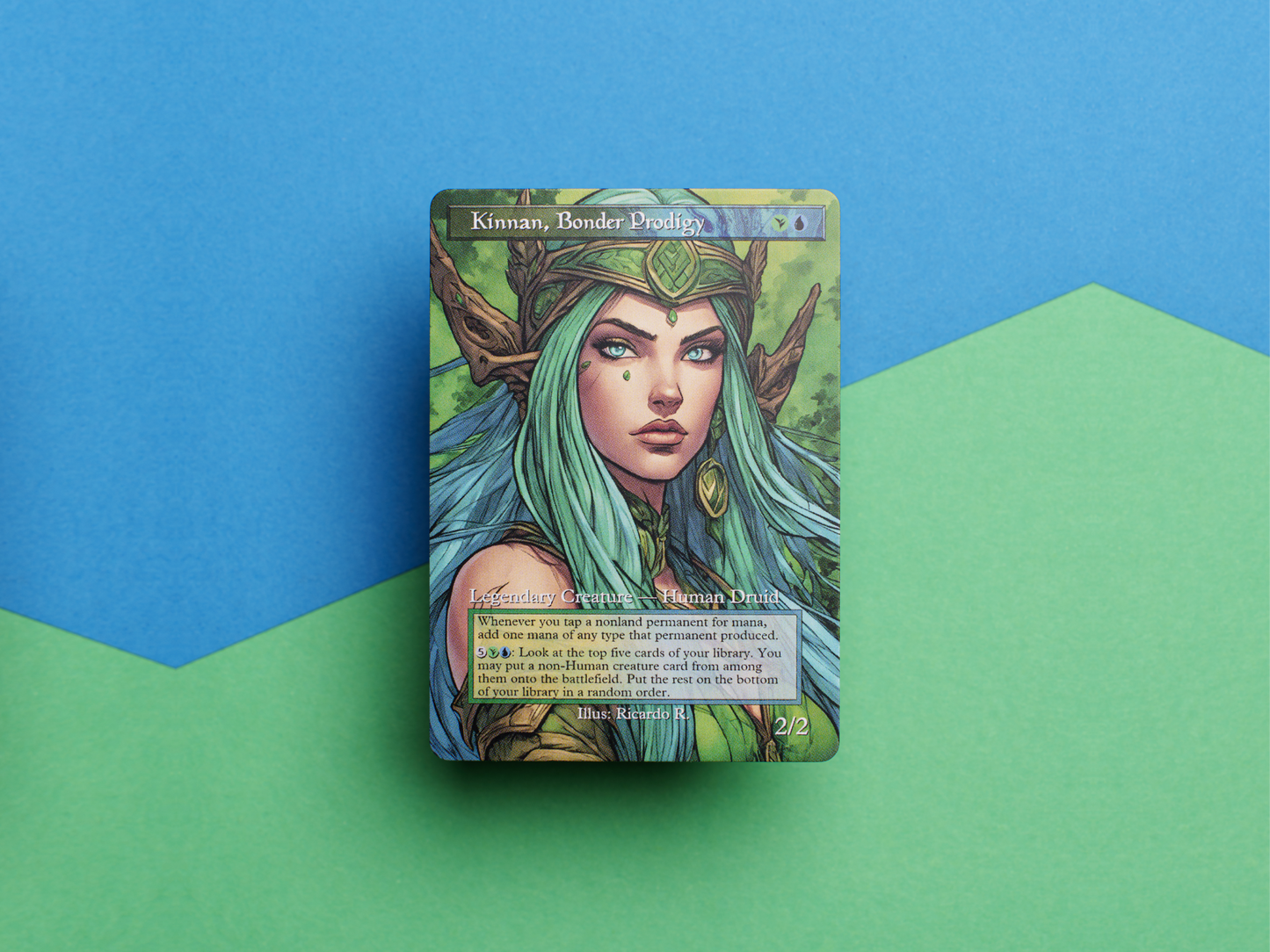 Kinnan, Bonder Prodigy (v2) - MTG Custom Cards , Commander alternate art - Magic MTG Alters Full Art
