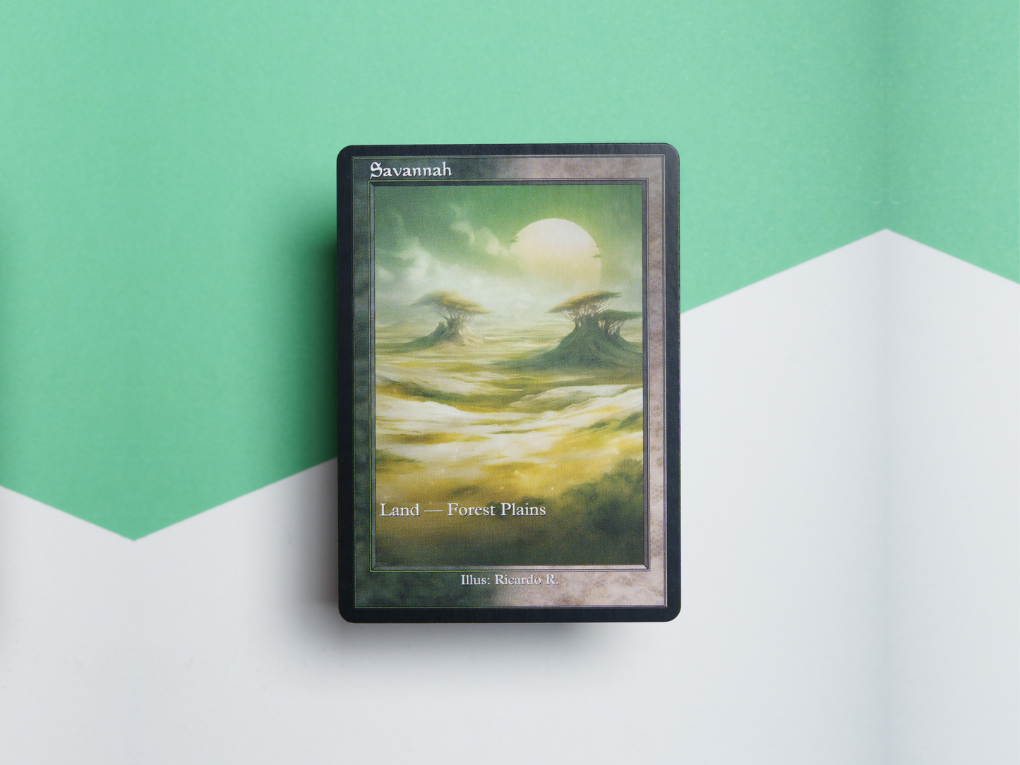 Savannah (v2) - Dual Land Old School Retro Frame Alter - Mtg Custom Cards, Commander, Edh and cEDH High Quality Altered Proxies