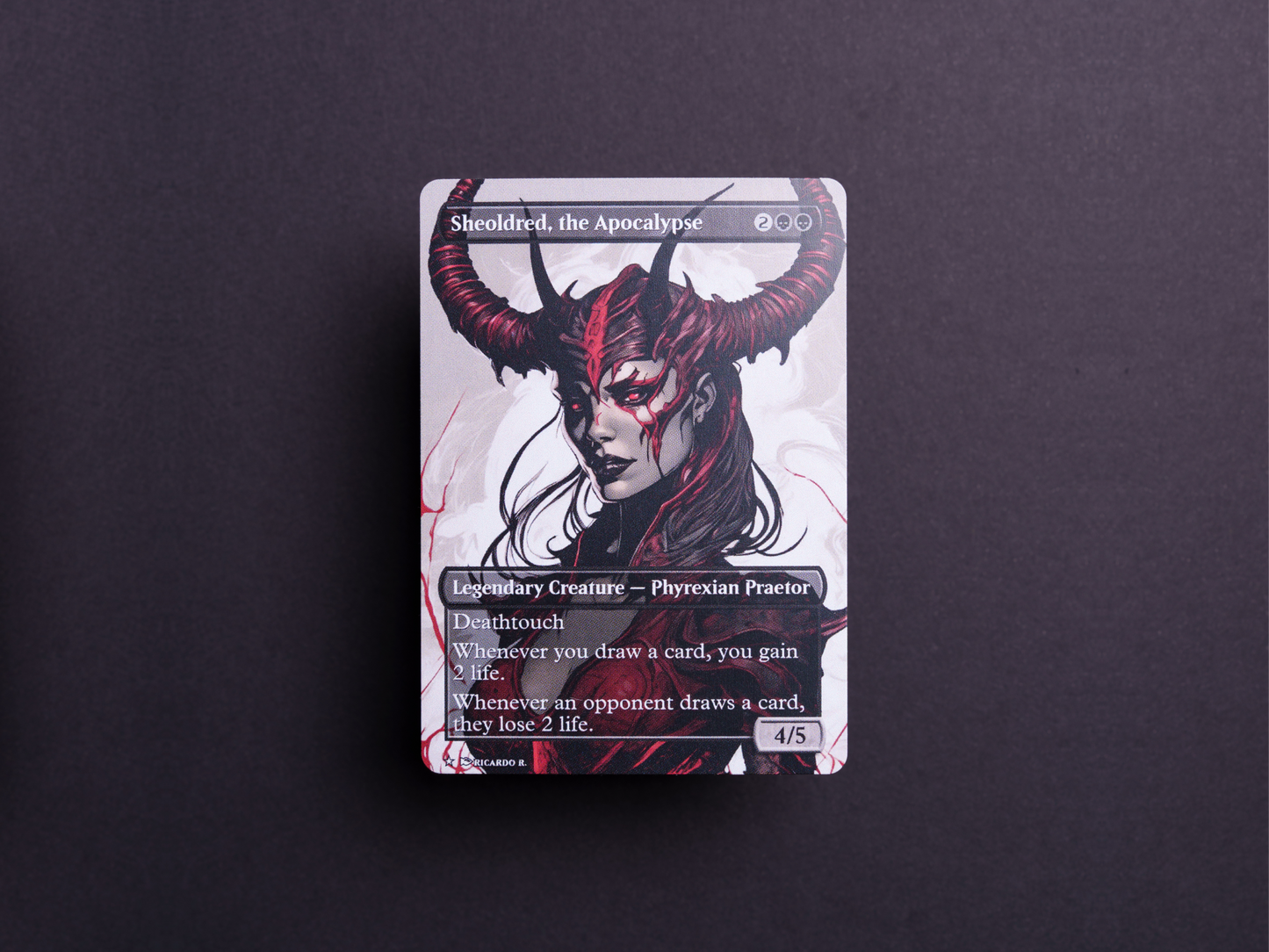 Sheoldred, the Apocalypse (v2) - MTG Custom Cards , Commander alternate art - Magic MTG Alters Full Art