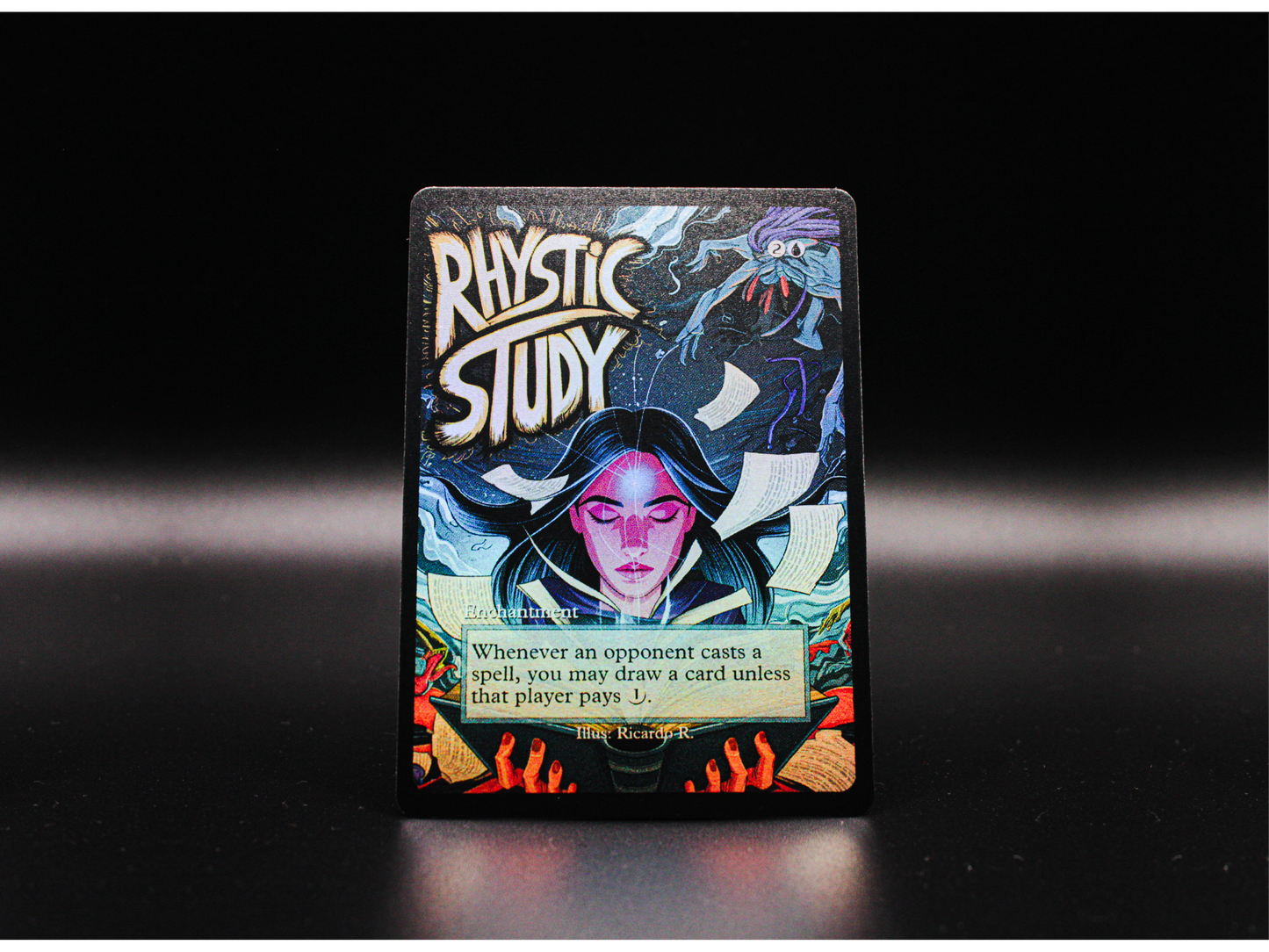 Rhystic Study (v2) - MTG Custom Cards, Commander alternate art - Magic MTG Alters Full Art