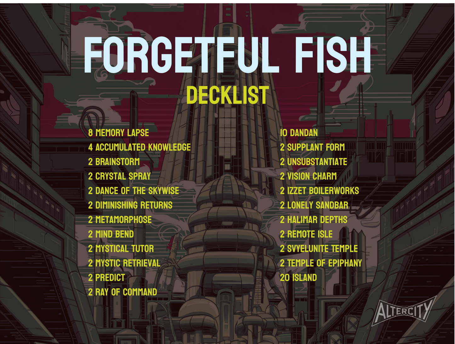 Dandan Full Custom MTG Altered Art Deck | 80 cards, Forgetful Fish - English and High Quality