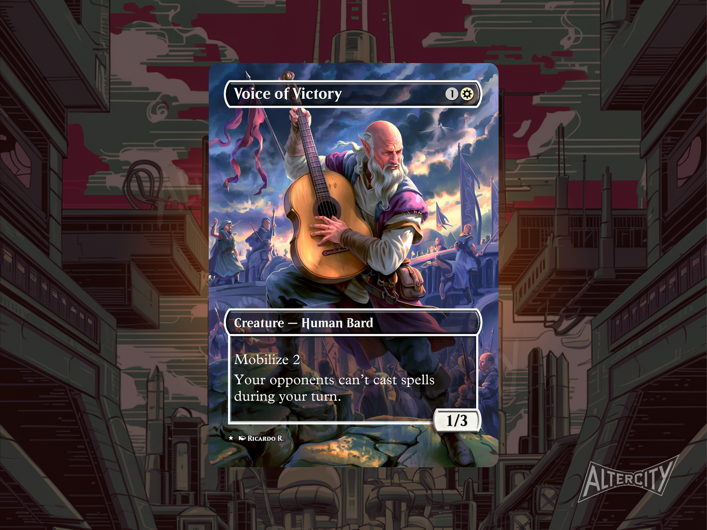 Voice of Victory Magic proxy card with custom altered art.