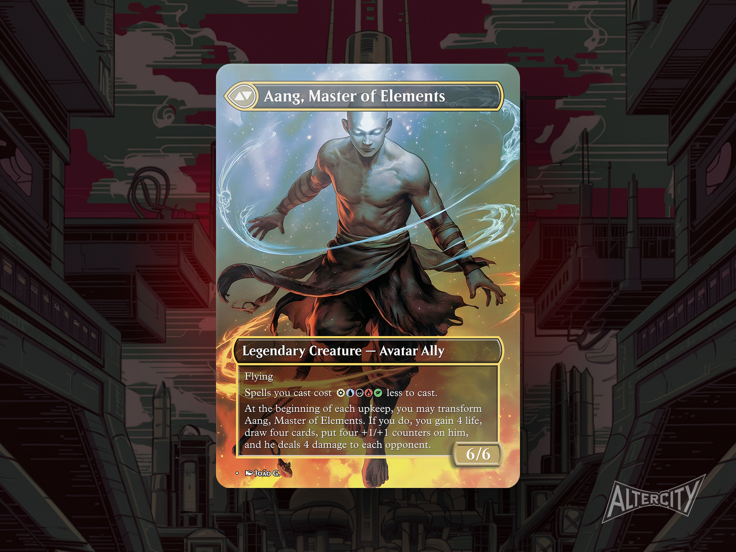 Avatar Aang - Full Art Alter - MTG Custom Cards, Commander, Edh and Cedh High Quality Alters