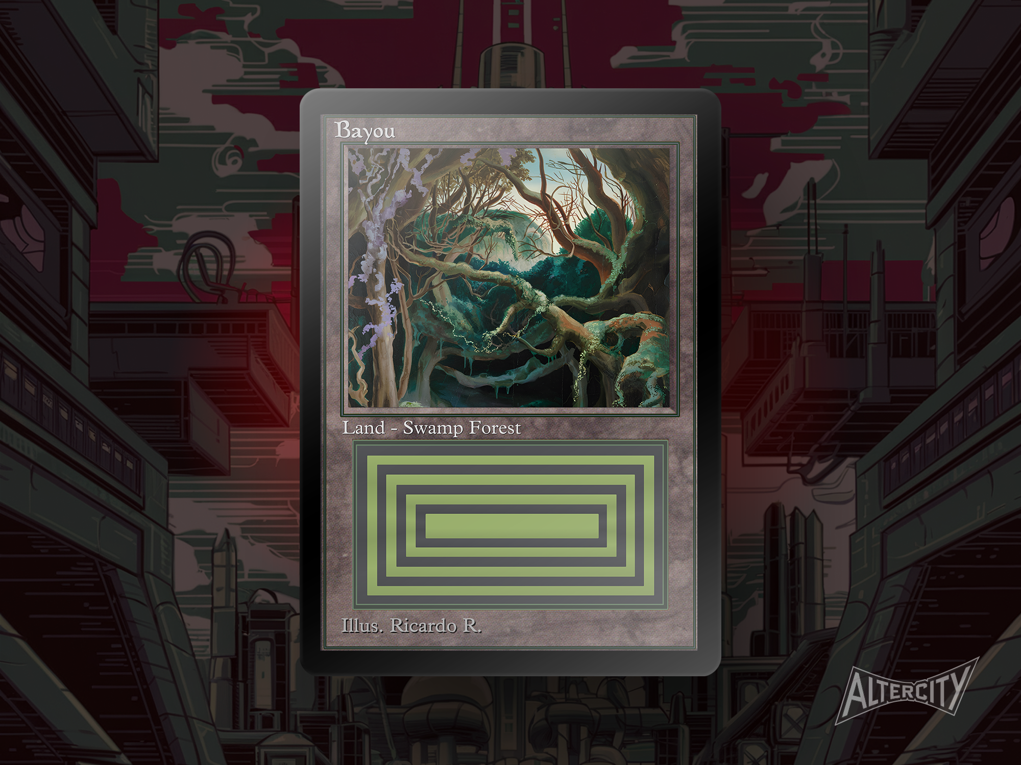 Bayou (v3) - Dual Land Old School Retro Frame Alter - MTG Custom Bayou (v3) - Dual Land Old School Retro Frame Alter - MTG Custom