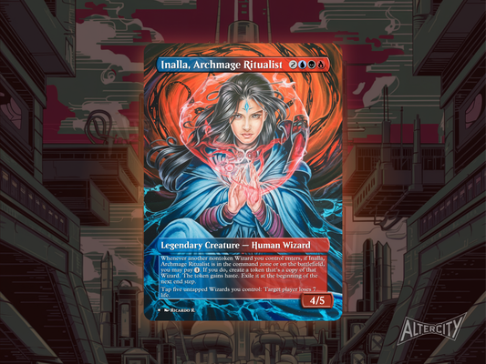 Inalla, Archmage Ritualist - Full Art Borderless - MTG Custom Cards, Commander, Edh and Cedh High Quality Altered Proxies