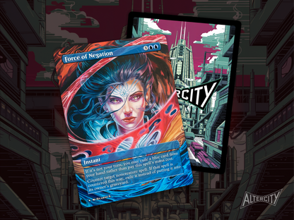 Force of Negation (v2) - Full Art Alter - MTG Custom Cards, Commander, Edh and Cedh High Quality Altered Proxies