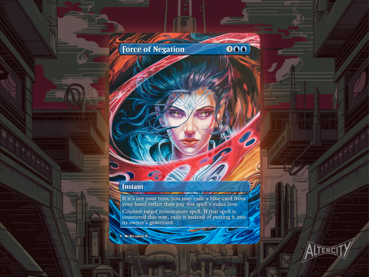 Force of Negation (v2) - Full Art Alter - MTG Custom Cards, Commander, Edh and Cedh High Quality Altered Proxies