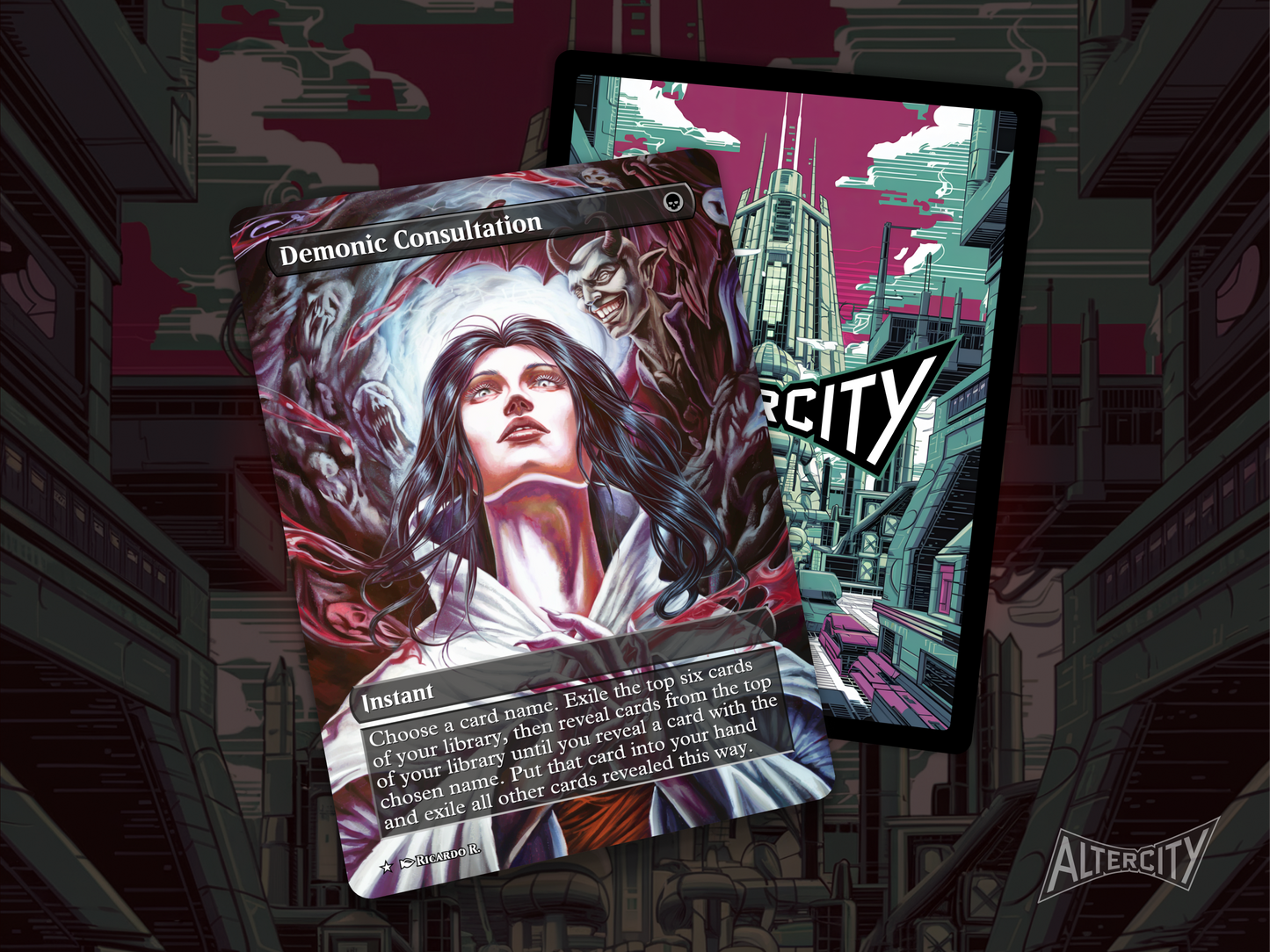 Demonic Consultation - Full Art MTG Custom Cards, Commander alternate art