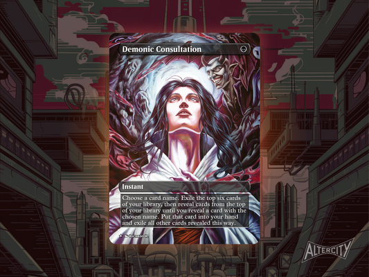 Demonic Consultation - Full Art MTG Custom Cards, Commander alternate art