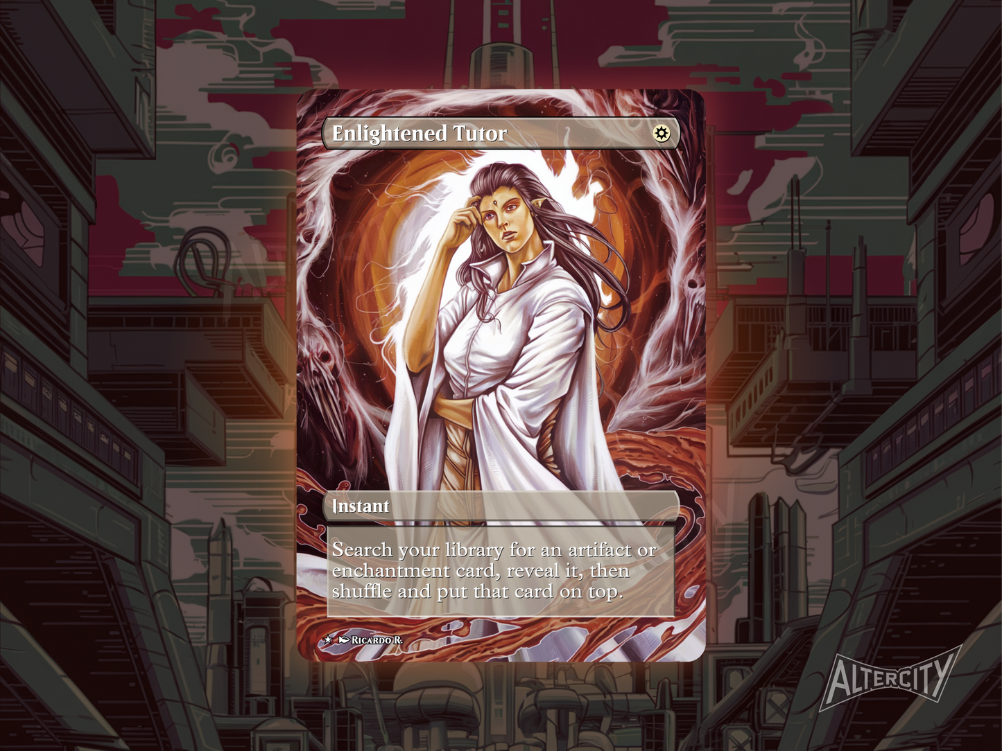 Enlightened Tutor (v2) - Full Art Alter - MTG Custom Cards, Commander, Edh and Cedh High Quality Alters