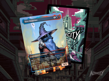 High-resolution Magic proxy of Vivi Ornitier as a legendary Izzet creature from Final Fantasy.