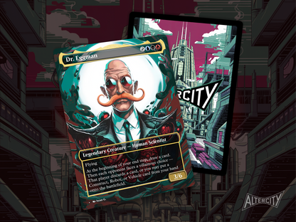 High-resolution Magic proxy of Dr. Eggman as a legendary artifact-synergy creature.