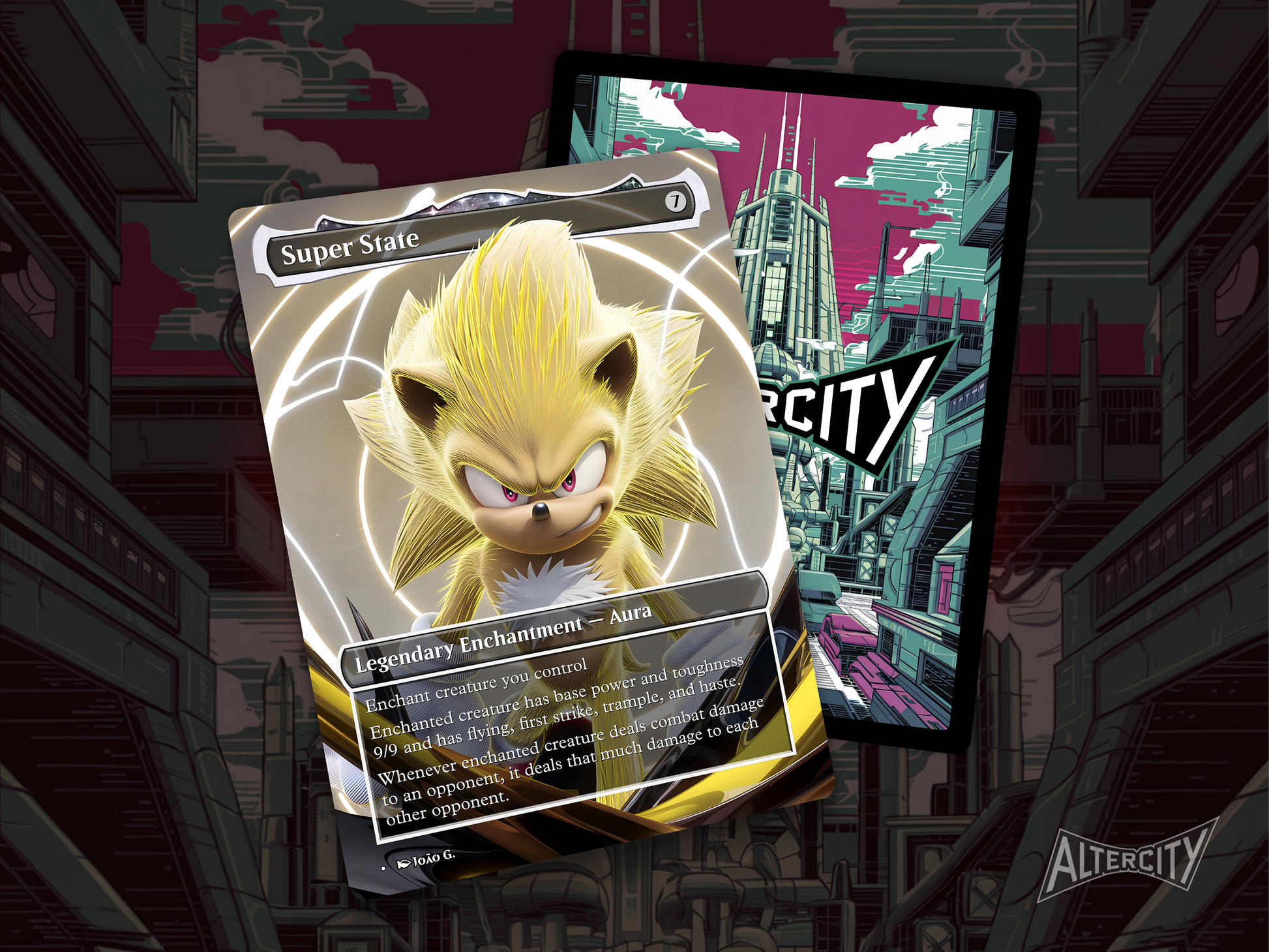 High-resolution Magic proxy of Super State enchantment channeling Super Sonic energy.
