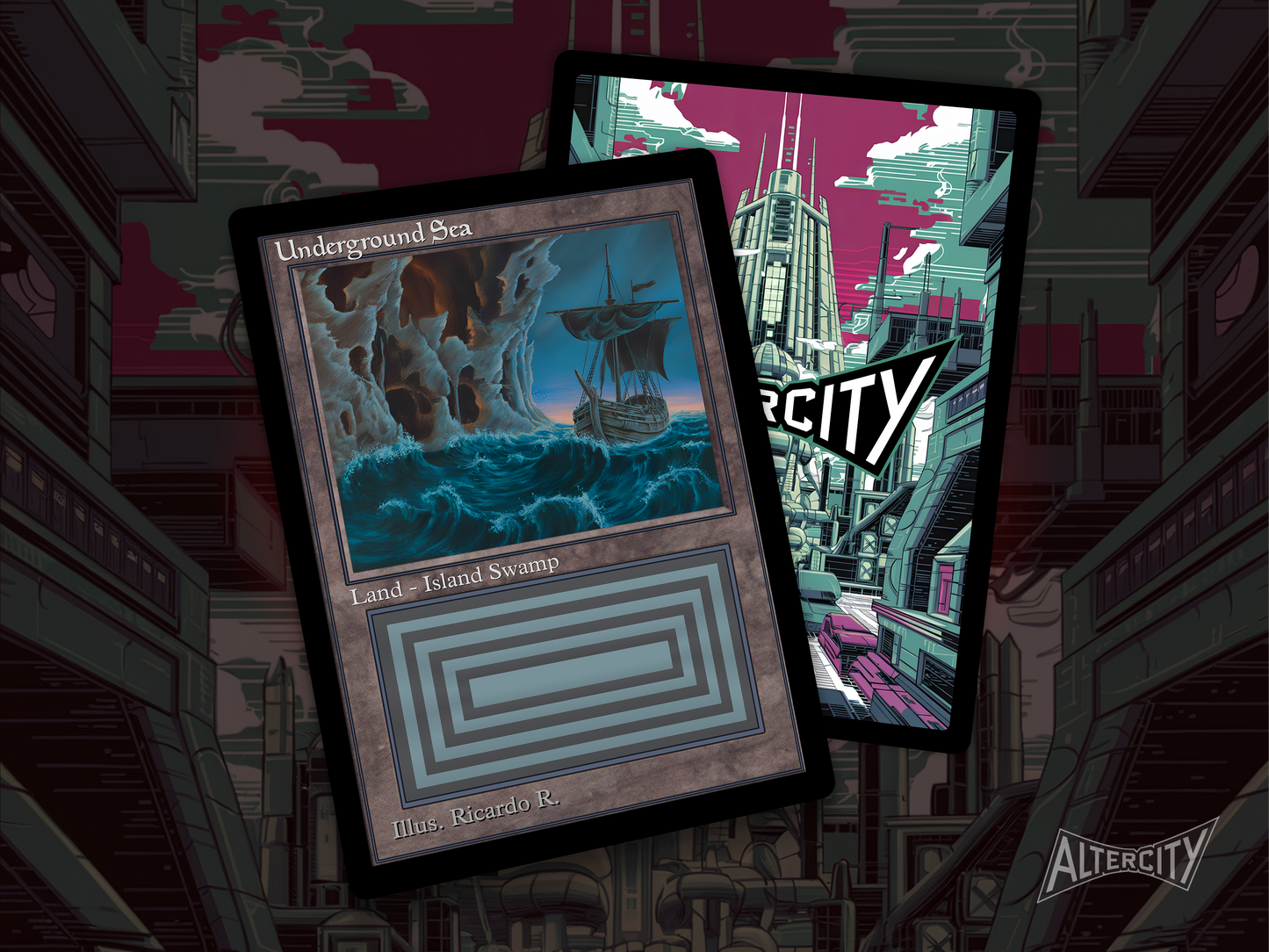 High-quality Magic proxy card featuring vintage frame and dark, atmospheric seascape.