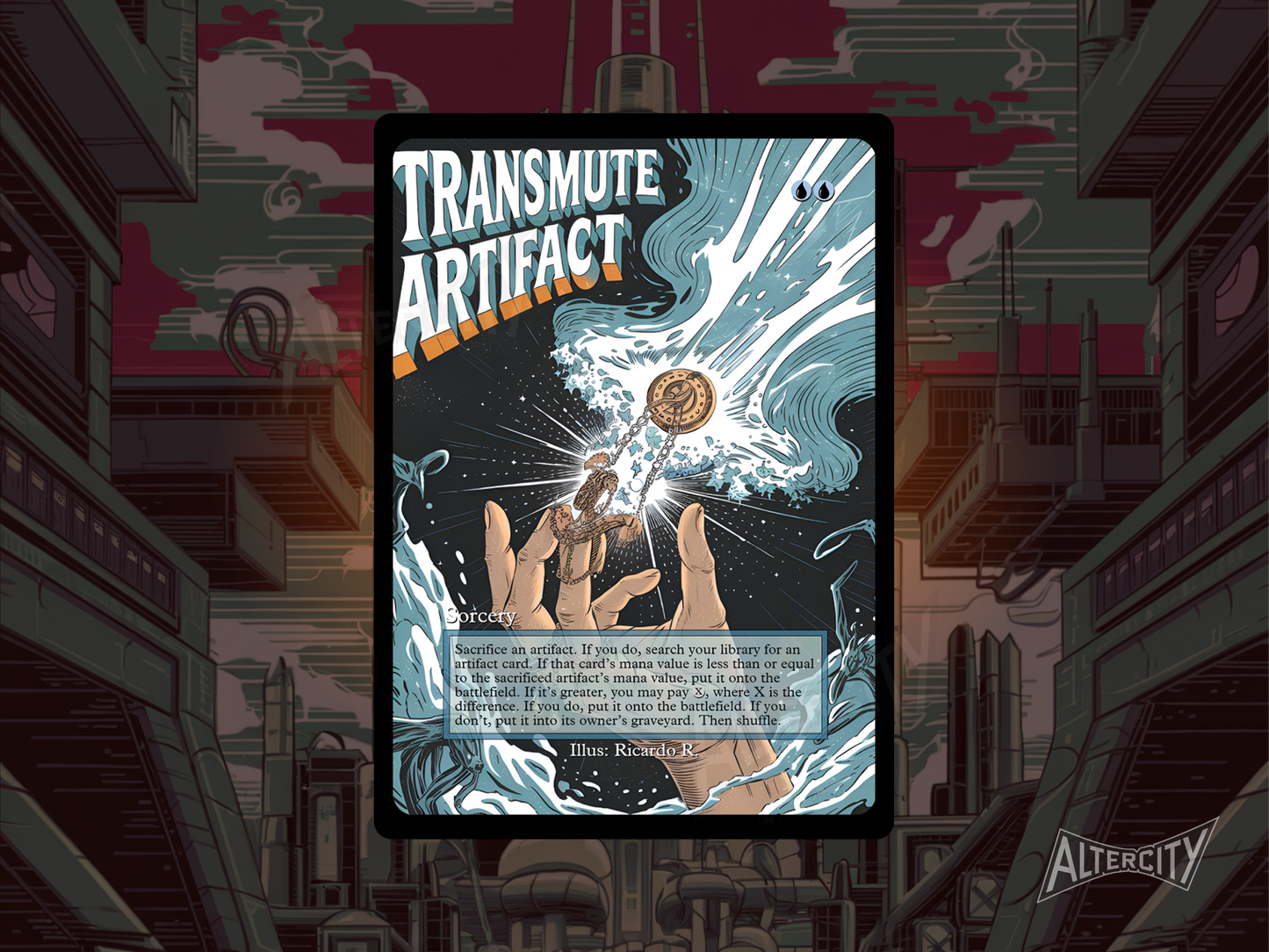Transmute Artifact (v2) - Full Art Alter - MTG Custom Cards, Commander, Edh and Cedh High Quality Alters