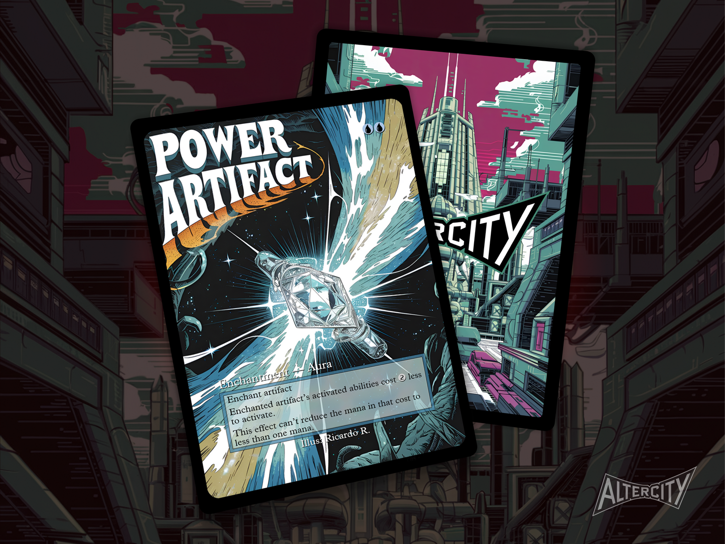 Power Artifact (v2) - Full Art Alter - MTG Custom Cards, Commander, Edh and Cedh High Quality Alters