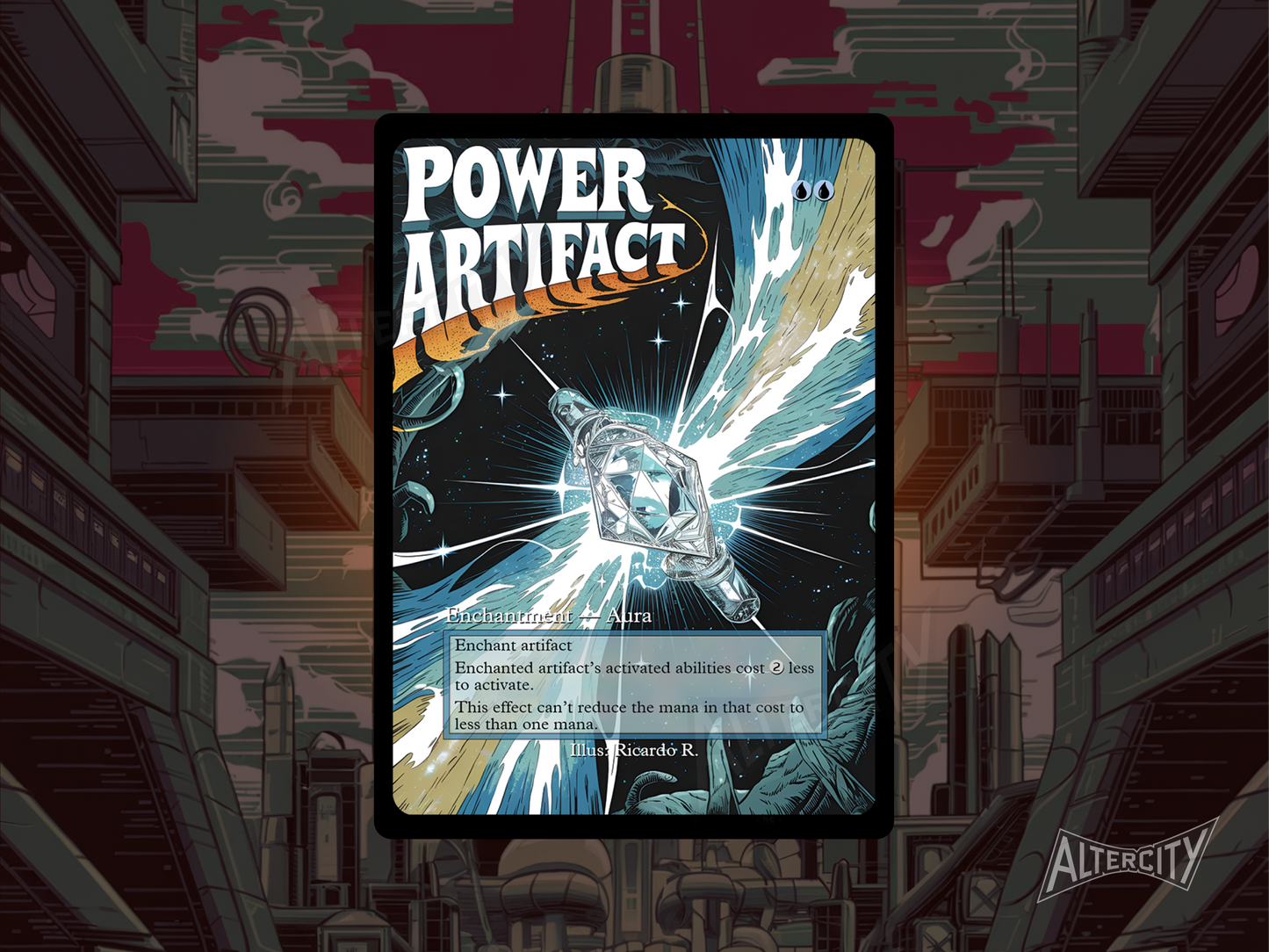 Power Artifact (v2) - Full Art Alter - MTG Custom Cards, Commander, Edh and Cedh High Quality Alters